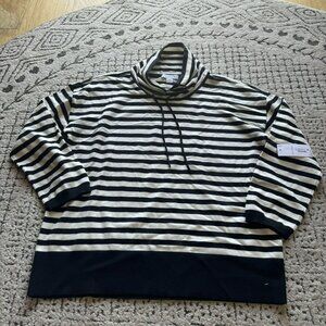 Liz Claiborne Ladies'‎ Black & White Striped Turtleneck Sweater Size XL NWT